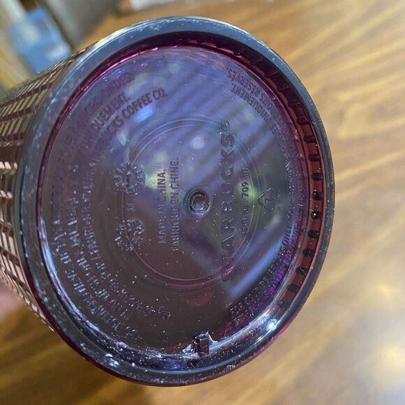 Starbucks Disco Studded Cold Cup Tumbler Dark Red 24oz  Nice Preowned Condition - Picture 4 of 6